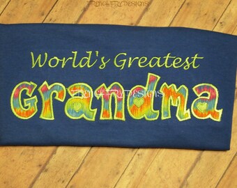 World's Greatest Grandmother Applique Short-Sleeved Shirt Customized