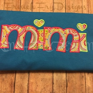 Grandmother Brag applique Long Sleeve T-Shirt for MIMI Customized and Personalized
