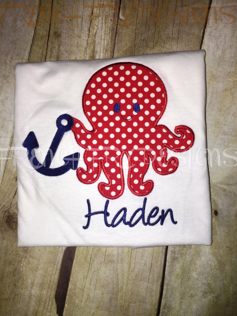 Customized Octopus Anchor Personalized T-Shirt image 1