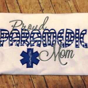 Proud Paramedic Mom Applique Short-Sleeve T-Shirt Customized