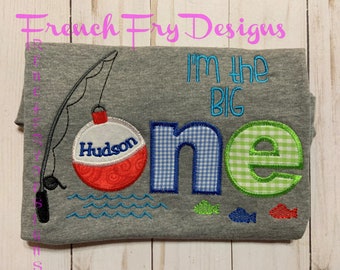 Customized "BIG ONE" Fishing Bobber Applique T-Shirt