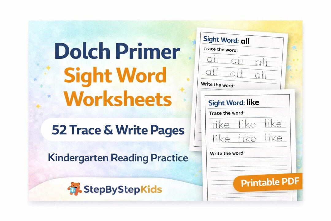 Dolch Primer Sight Word Worksheets | Trace and Write Sight Words ...