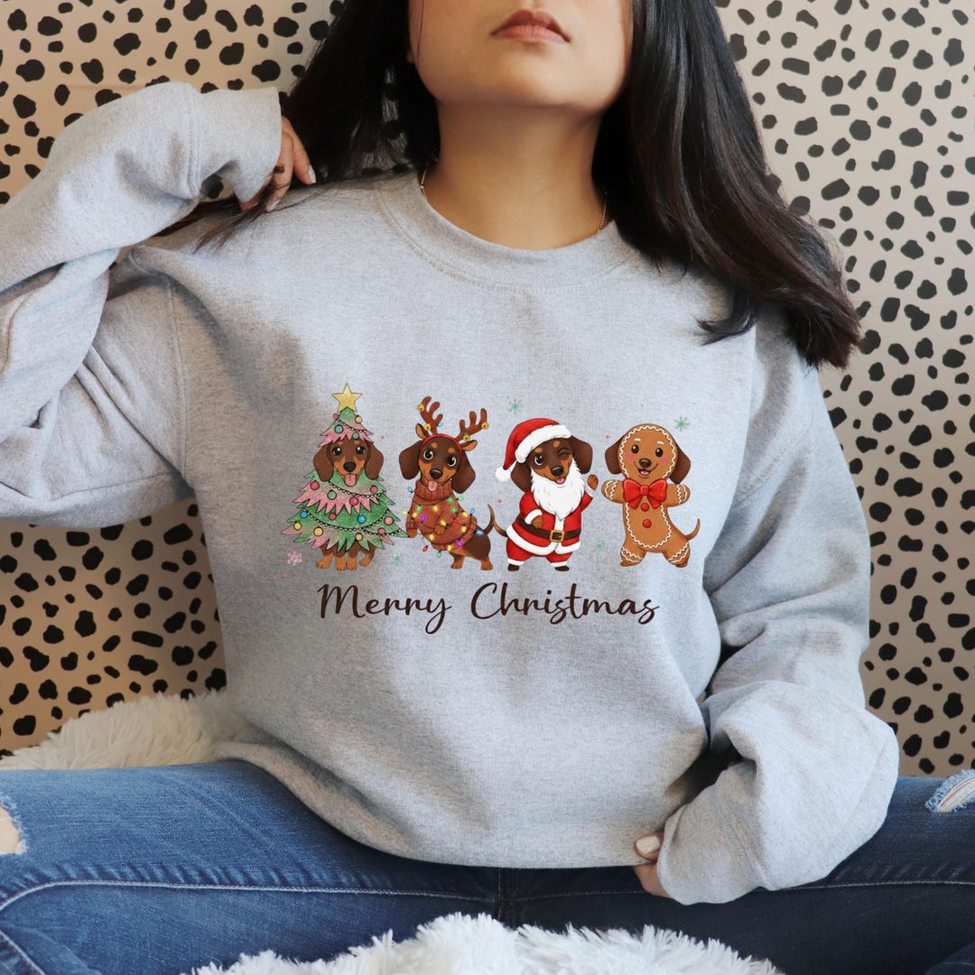 Dachshund Christmas PNG | Cute Sausage Dog Holiday Clipart With ...