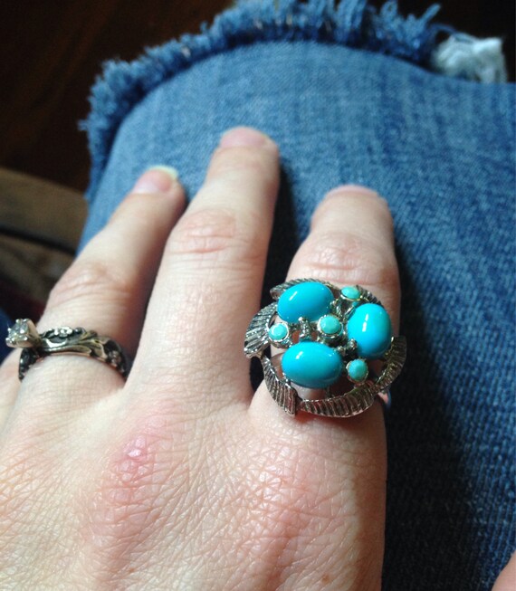 Faux turquoise ring discount
