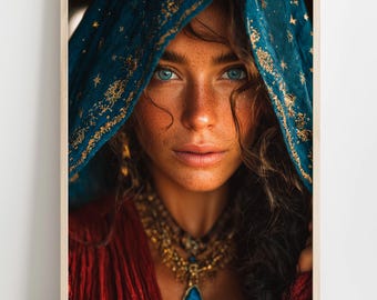 Ancient Egyptian Woman Portrait – Cinematic Printable Wall Art – Mystical World Culture Decor