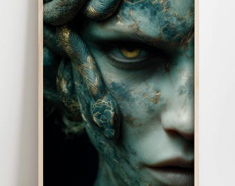 Medusa Portrait Print | Dark Feminine Energy, Greek Mythology (Digital Download)