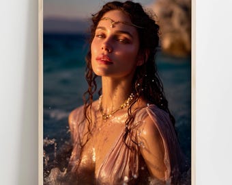 Aphrodite Portrait Print | Greek Goddess Mythology Wall Art (Digital Download)