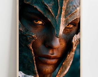 Athena Portrait Print | Warrior Goddess, Greek Mythology Wall Art (Digital Download)
