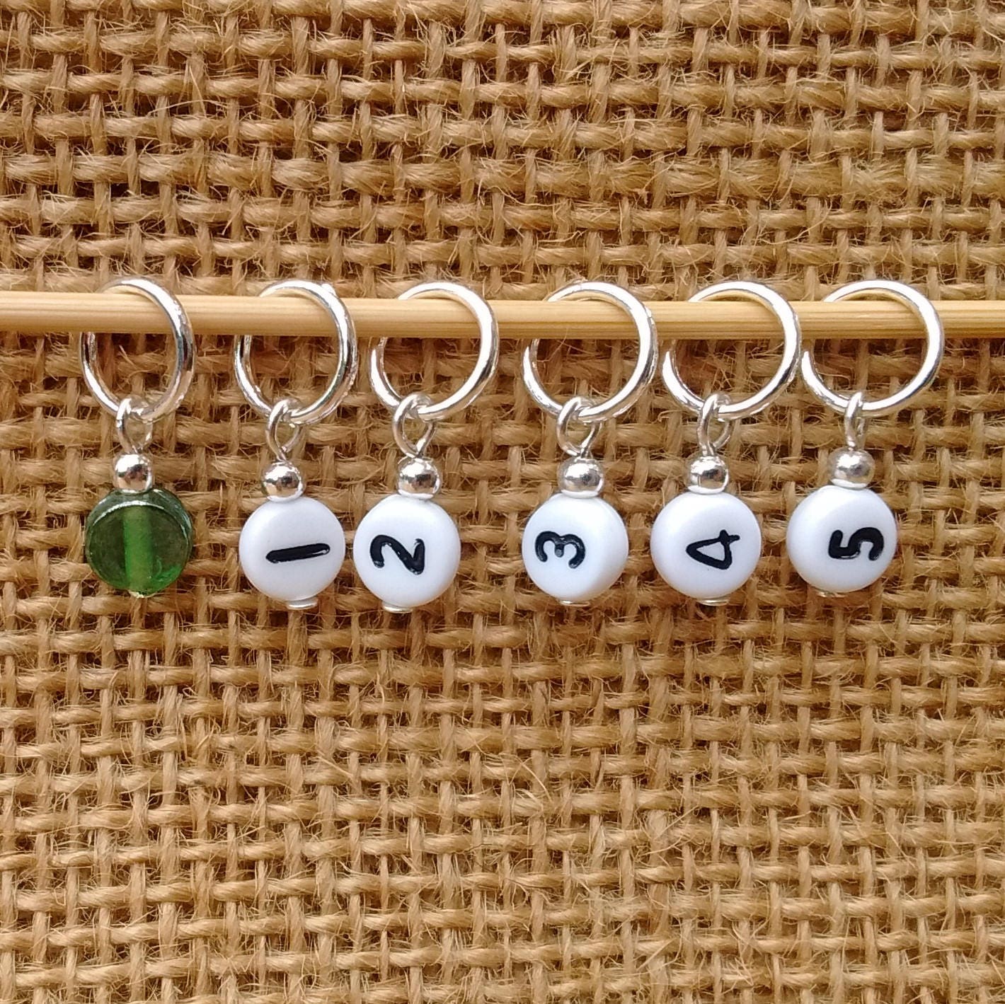 Number stitch markers set of six Etsy