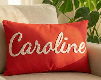 Almohada personalizada con aguja de punzón, cojín bordado con nombre personalizado, decoración para guardería, regalo para baby shower, recién nacido