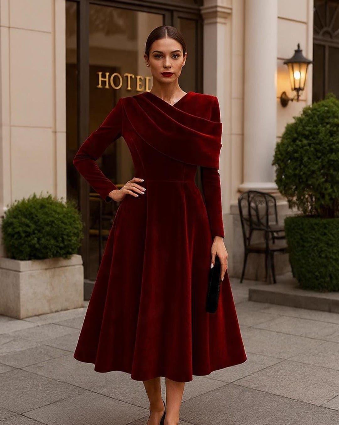Velvet Dress Long Sleeve Club Dresses Cheap Buy Women's Classic Velvet Dress—wedding Guest Party Gown—