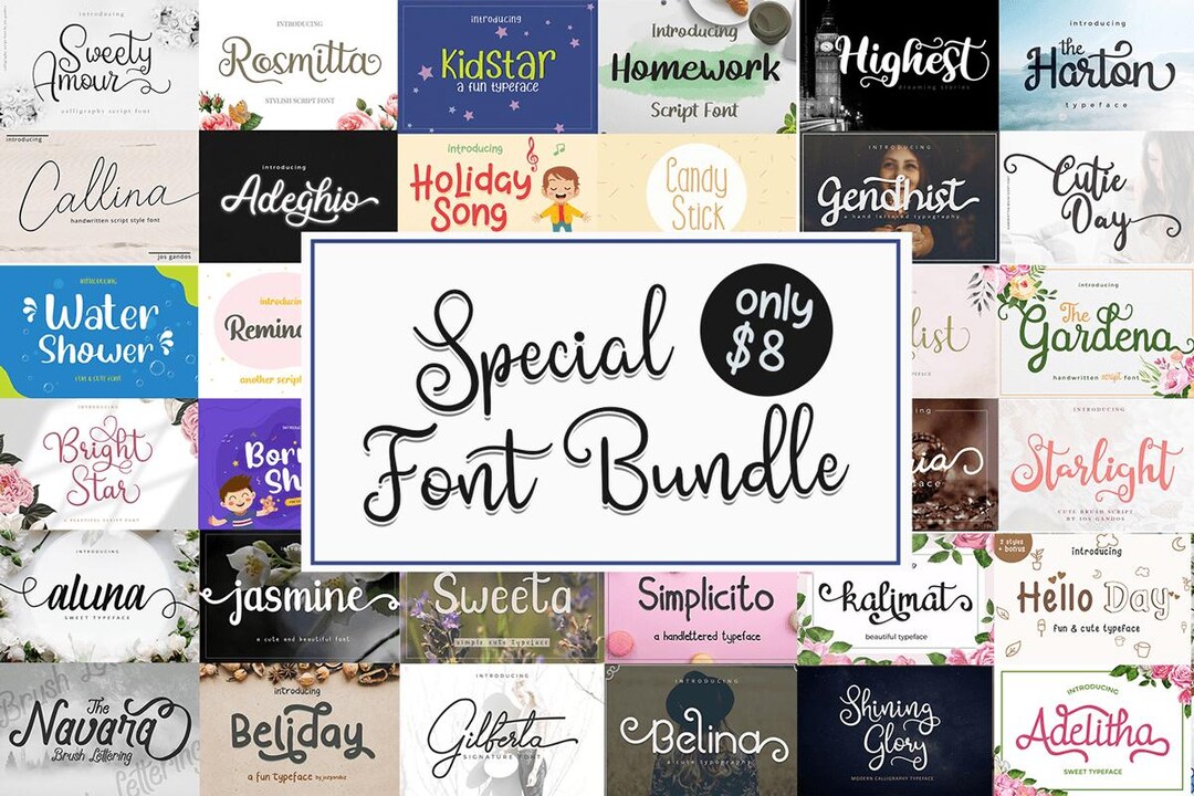 Special Fonts Bundle – Handwriting Script & Calligraphy, Wedding ...