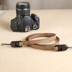 Custom Leather Camera Neck Strap: Vintage Style, Full-Grain Leather