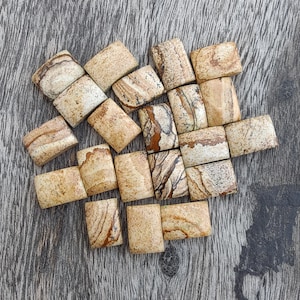 Naturlig bild Jasper rektangelformad Cabochon platt baksida grossistkalibrerade ädelstenar