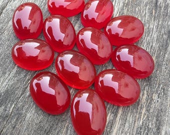 Natural Red Onyx Oval Shape Cabochon Calibrated Gemstones