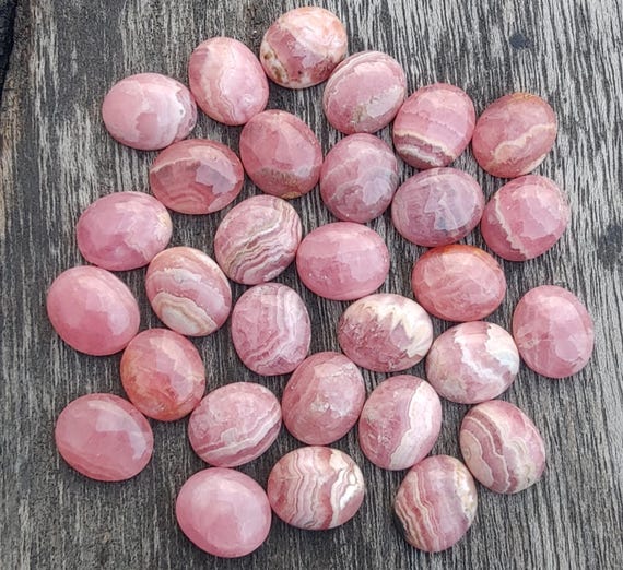 Natural Rhodochrosite Oval Shape Cabochon Flat Back Wholesale Calibrated Gemstones