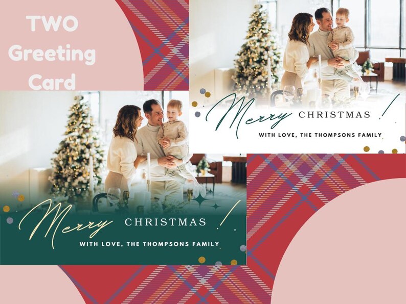 Editable Family Christmas Card Template | Canva Modern Design (digital ...
