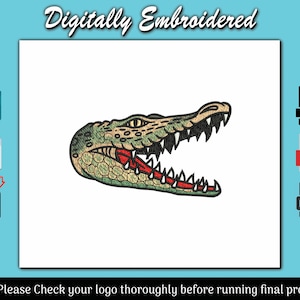 Alligator Embroidery Design Crocodile Head Embroidery File