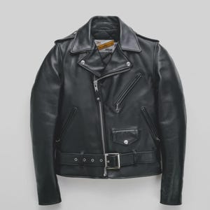 Specialtillverkad Schott Perfecto One Star-läderjacka, klassisk bikermodell (beställningsvara)