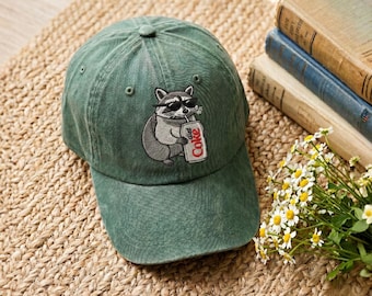Personalized Washed Cotton Cap – Diet Coke Embroidery, Vintage Style Adjustable Hat