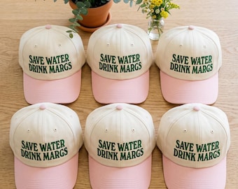 Embroidered Save Water Drink Margs Trucker Hat, Women Gifts