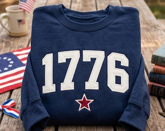 Sudadera bordada de 1776, camiseta del 250 aniversario de EE. UU., camiseta del 4 de julio, camisetas patrióticas