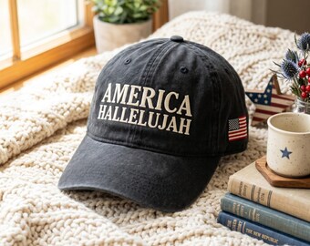Gorra bordada con la palabra "Aleluya" de América, gorras de fe, regalo para el 4 de julio, sombrero cristiano patriótico