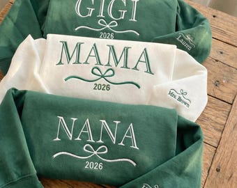 Sudadera bordada con estampado floral para abuela, camiseta personalizada para la abuela Gigi.
