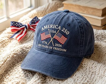 Gorra bordada del 250 aniversario de los Estados Unidos de América, gorra patriótica con la bandera del 4 de julio
