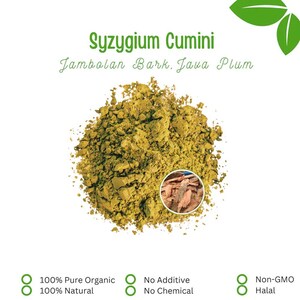 50 g - 500 g biologisch puur poeder van Jambolanschors (Syzygium Cumini) Java Pruim Zwarte Pruim Bramen WildCrafted 100% verse natuurlijke kruiden