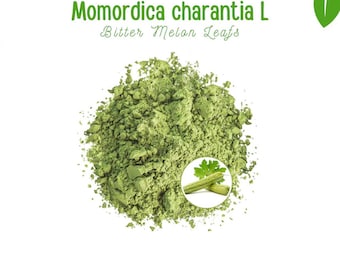 50 g - 500 g Polvo puro orgánico de hoja de melón amargo (Momordica Charantia) Recolectado en la naturaleza 100% hierbas frescas y naturales