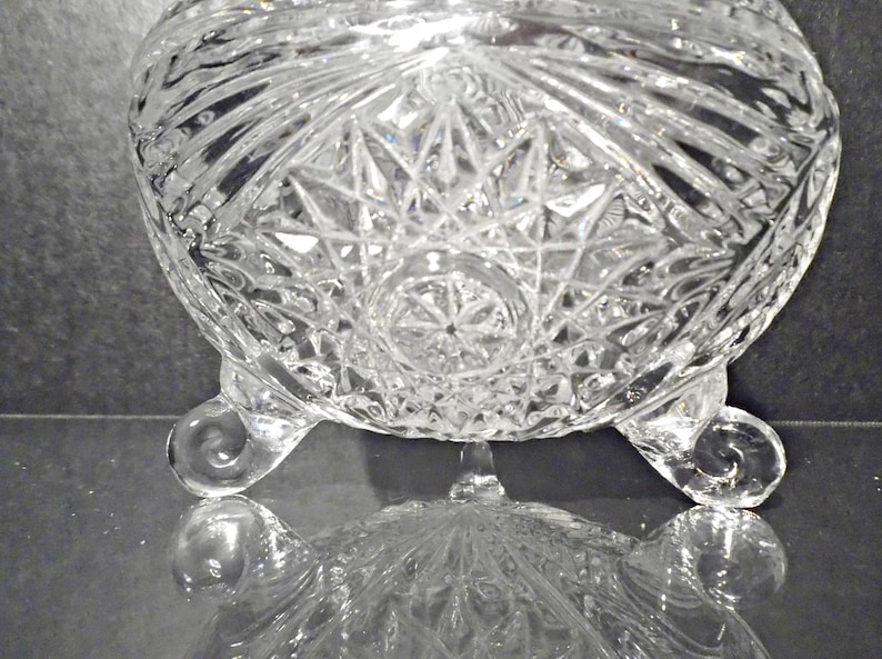 Crystal Glass Candy Dish Footed Etsy