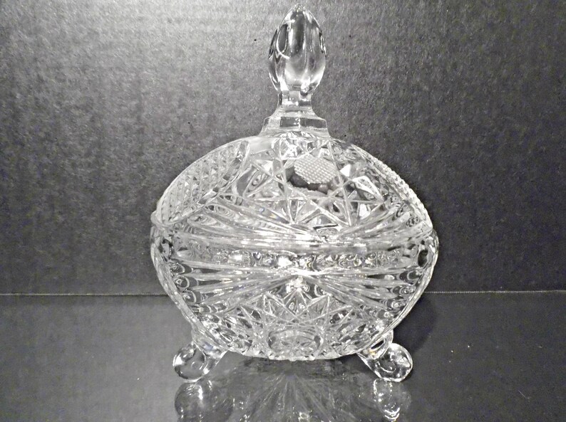 Crystal Glass Candy Dish Footed Etsy