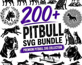 200+ Pitbull Svg Bundle, Pit Bull Svg, Pitbull Png, Dog Svg Bundle, Pitbull Mom Svg, Pitbull Clipart, Cricut Silhouette Dog Lover Gift