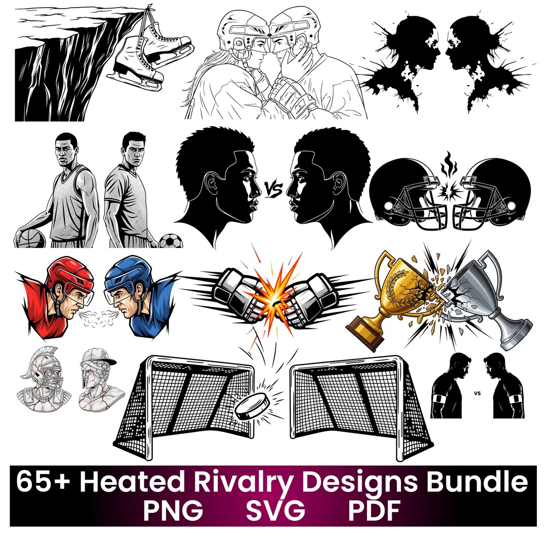 Heated Rivalry SVG Bundle, Hockey Rivalry PNG, Face off Sports, Rivalry ...