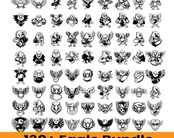 Eagle SVG Bundle | 130+ Designs, Football Team Cut Files (Digital Download)