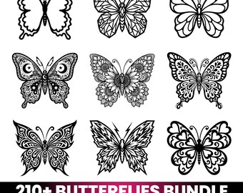 210+ Butterfly SVG Bundle | Butterfly Clipart PNG SVG Pdf | Butterfly Cut Files for Cricut, Silhouette & Laser Engraving