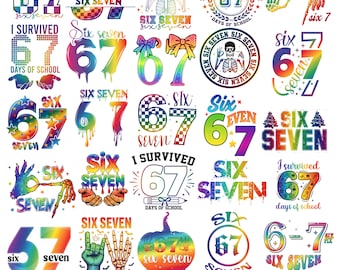 Six Seven 67 Meme SVG Bundle Funny Viral Hands & Skeleton Designs, Trendy Digital Cut Files for Cricut  Silhouette 67 Halloween Svg Designs
