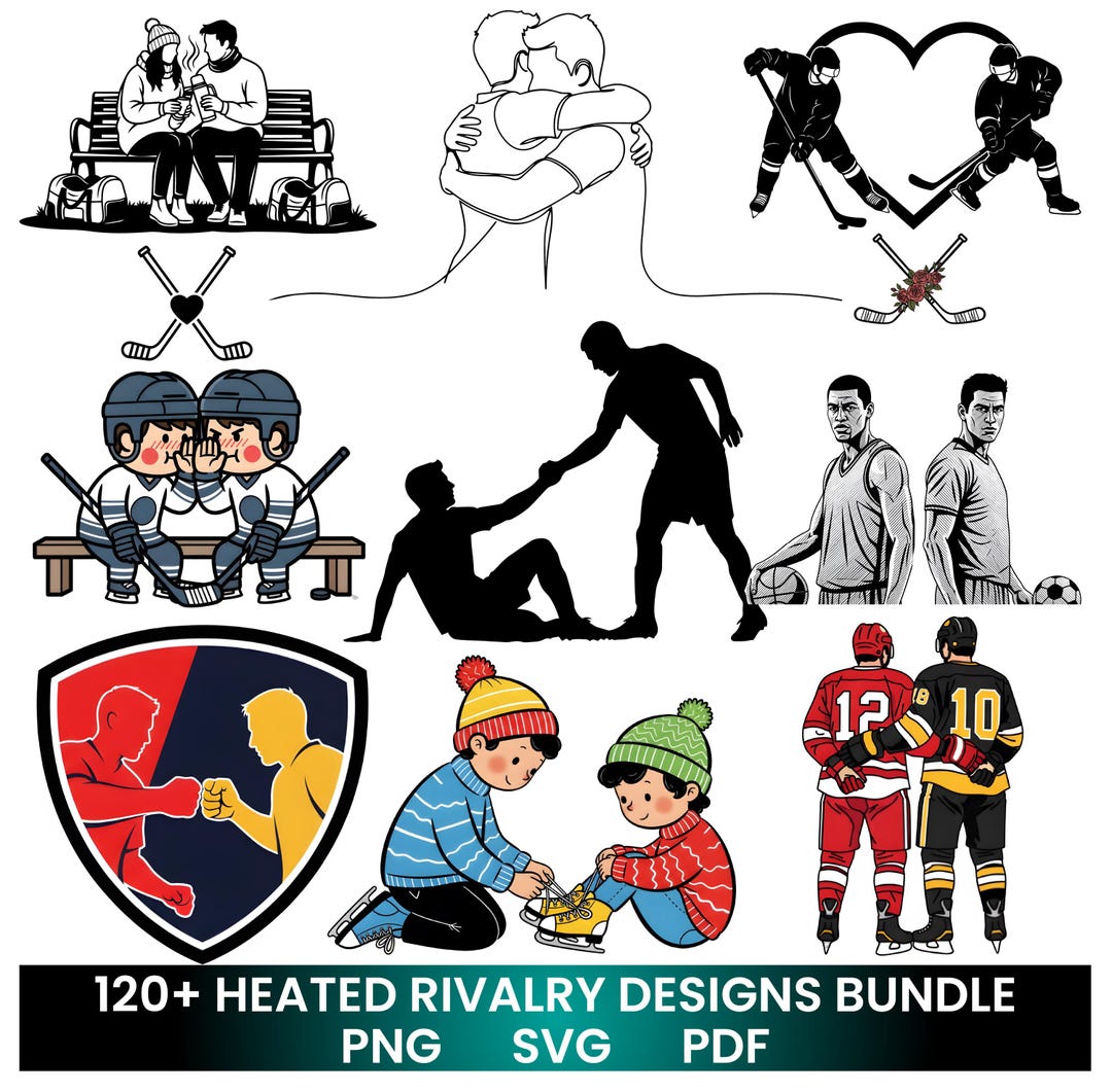 Hockey Rivalry SVG Bundle, Hockey Friendship Svg, Heated Rivalry PNG ...