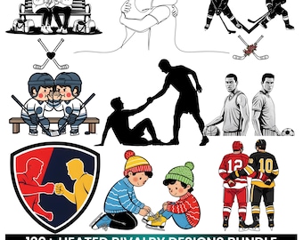 Paquete SVG de rivalidad de hockey, Amistad de hockey SVG, Rivalidad acalorada PNG, Jugadores de hockey SVG, Rivalidad deportiva Clipart, Paquete SVG de equipo de hockey