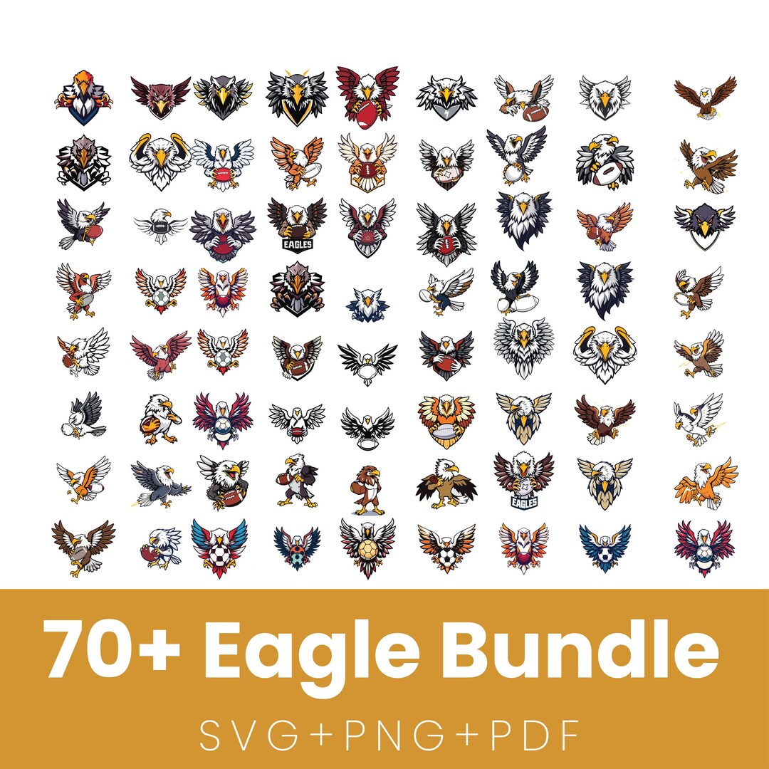Eagle SVG Bundle | Bald Eagle PNG PDF | Eagle Clipart Cut Files for ...