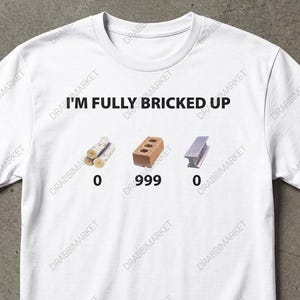 I'm Fully Bricked Up Funny T Shirt Gifts For Friends, Game Shirt, Absurd Shirt