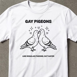 Gay Pigeons-tröja, HBTQ Pride-tröja, Gay-tröja, Olämplig tröja, Duvtröja, Sarkastisk humor-tröja, Gay Pride-tröja, HBTQ-tröja