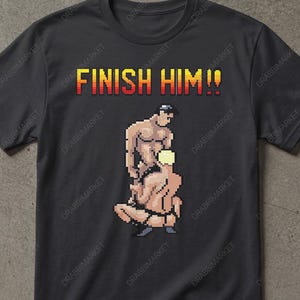 Finish Him Gay Shirt, Gamer LGBT Shirt, Funny Shirt, LGBT Shirt, Inappropriate Shirt, Stupid Shirt, Meme Shirt, Unhinged Shirt