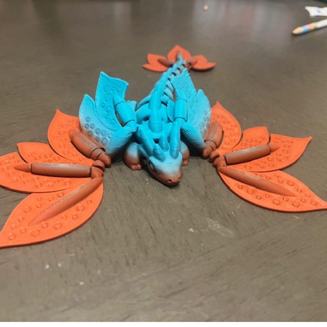 Articulated Dragon 3D Printed Flexi Dragon Desk Toy Fantasy Gift Fidget ...