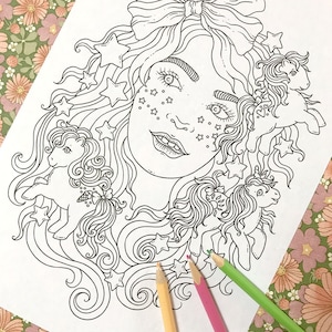 PDF  coloring page, 80&#39;s kid, 1 page