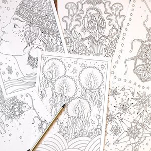 PDF coloring pages, Winter season 3, set of 6 pages