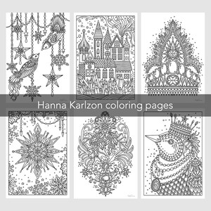 PDF coloring pages, Winter season 1, set of 6 pages image 7