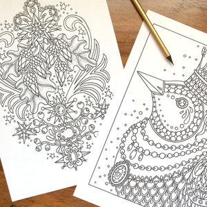 PDF coloring pages, Winter season 1, set of 6 pages image 6