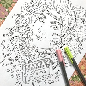 PDF  coloring page, Music lover, 1 page